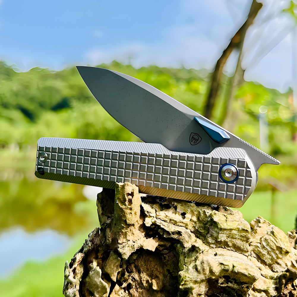 Mocenary Knives M390 Steel Pocket Folding Knife Camping Knives Hunting Knife Outdoor Survival Tools EDC Knife titanium MK-09(GP) A