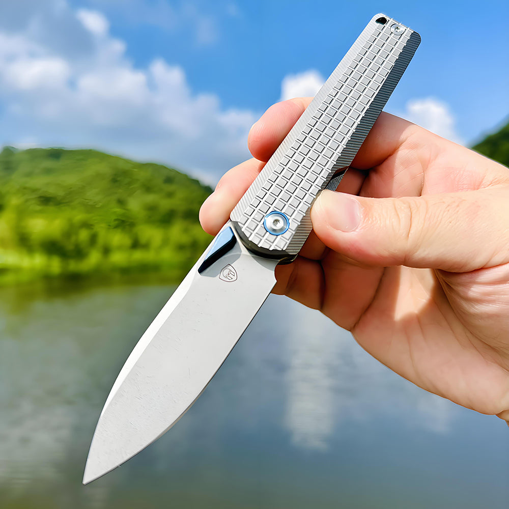 Mocenary Knives M390 Steel Pocket Folding Knife Camping Knives Hunting Knife Outdoor Survival Tools EDC Knife titanium MK-09(GP) A